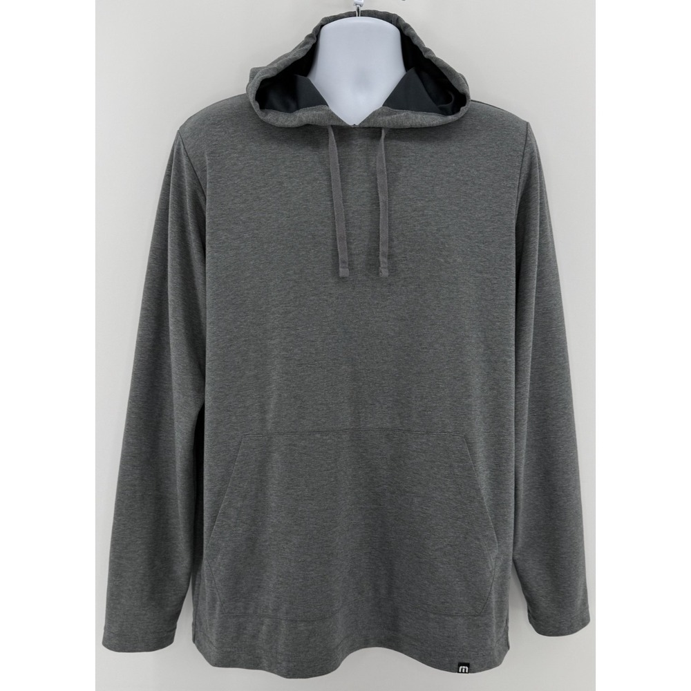 Travis Mathew Hoodie Men's L Gray Performance Pullover Casual Golf